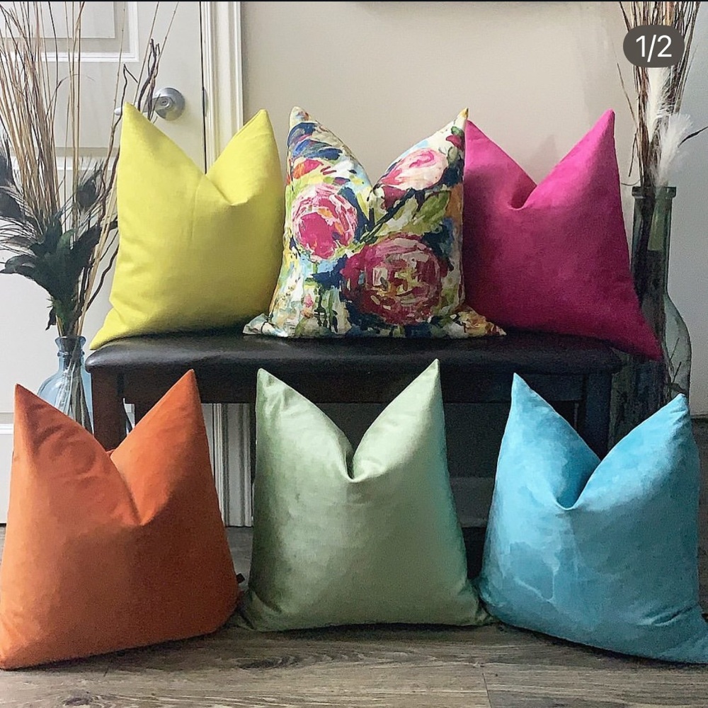 Handmade Colorful Decorative Throw Pillows PICK YOUR COLOR (Cover Only)